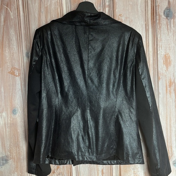 Giuliana Rancic Lightweight Faux Leather Moto Jacket Black Size Large - Picture 2 of 8